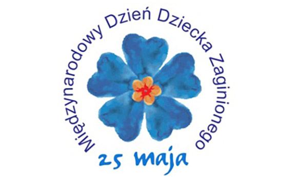 zdjęcie przedstawia niebieski kwiat 25 maja międzynarodowy dzień dziecka zaginionego