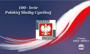 obraz przedstawia napis 100-lecie polskiej służby cywilnej
